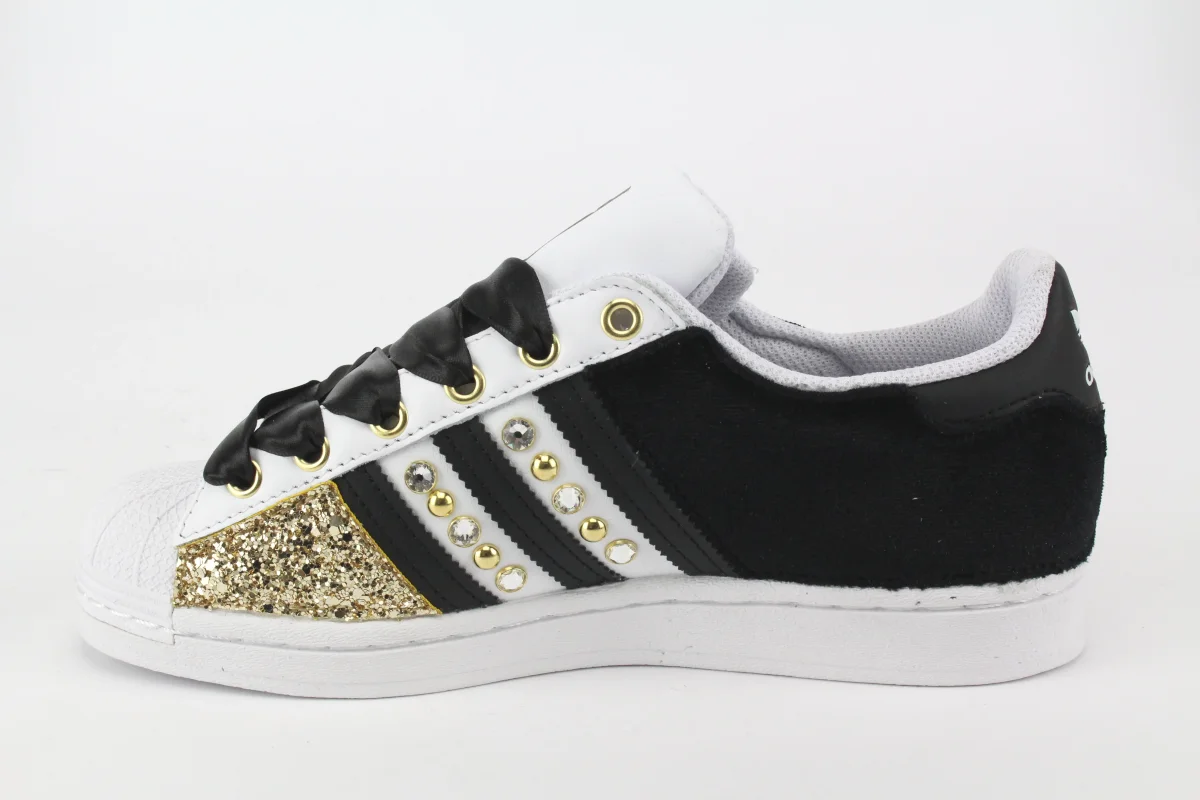 Adidas Superstar Velluto Black & Oro - immagine 3