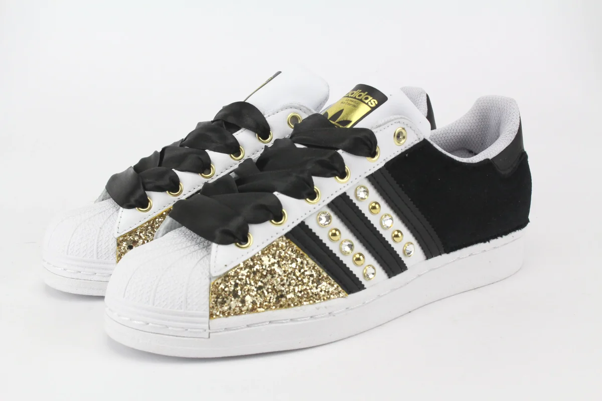 Adidas Superstar Velluto Black & Oro - immagine 4
