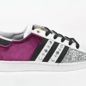 Adidas Superstar Velluto Fuxia & Argento