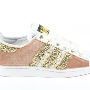 Adidas Superstar Velluto Rosa & Oro