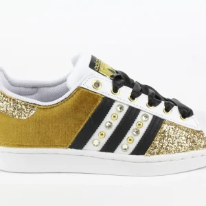 Adidas Superstar Velluto Ocra & Oro