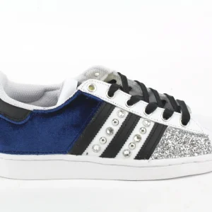 Adidas Superstar Velluto Blu & Argento