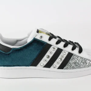 Adidas Superstar Velluto Petrolio & Argento