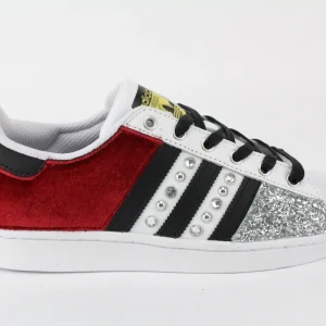 Adidas Superstar Velluto Rosso & Argento