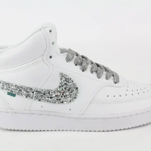 Nike Court Vision MID Glitter Silver & Ricamo