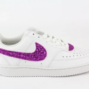 Nike Court Vision Low Fuxia Glitter e cuore
