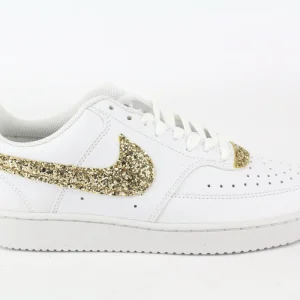 Nike Court Vision Low Gold Glitter e cuore