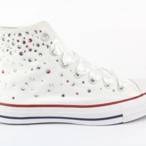 Converse All Star White Strass Termo Cristal Rose