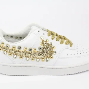 Nike Court Vision Low Gold Glitter Borchie & Strass