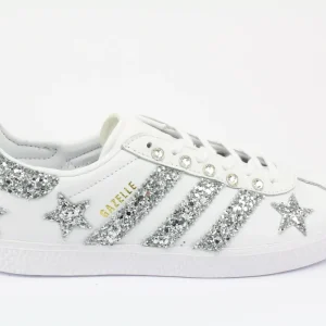 Adidas Gazelle Silver Glitter Stelle & Strass