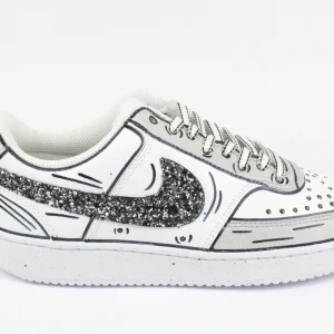 Nike Court Vision Low Cartoons Grey & Glitter