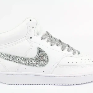 Nike Court Vision MID Glitter Silver & Cuore