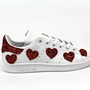 Adidas Stan Smith Cuori Red Glitter