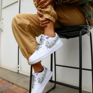 Nike Court Vision Low Silver Glitter & Strass