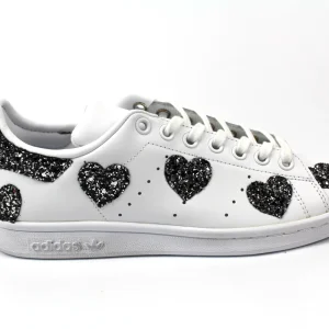 Adidas Stan Smith Cuori Black Silver Glitter
