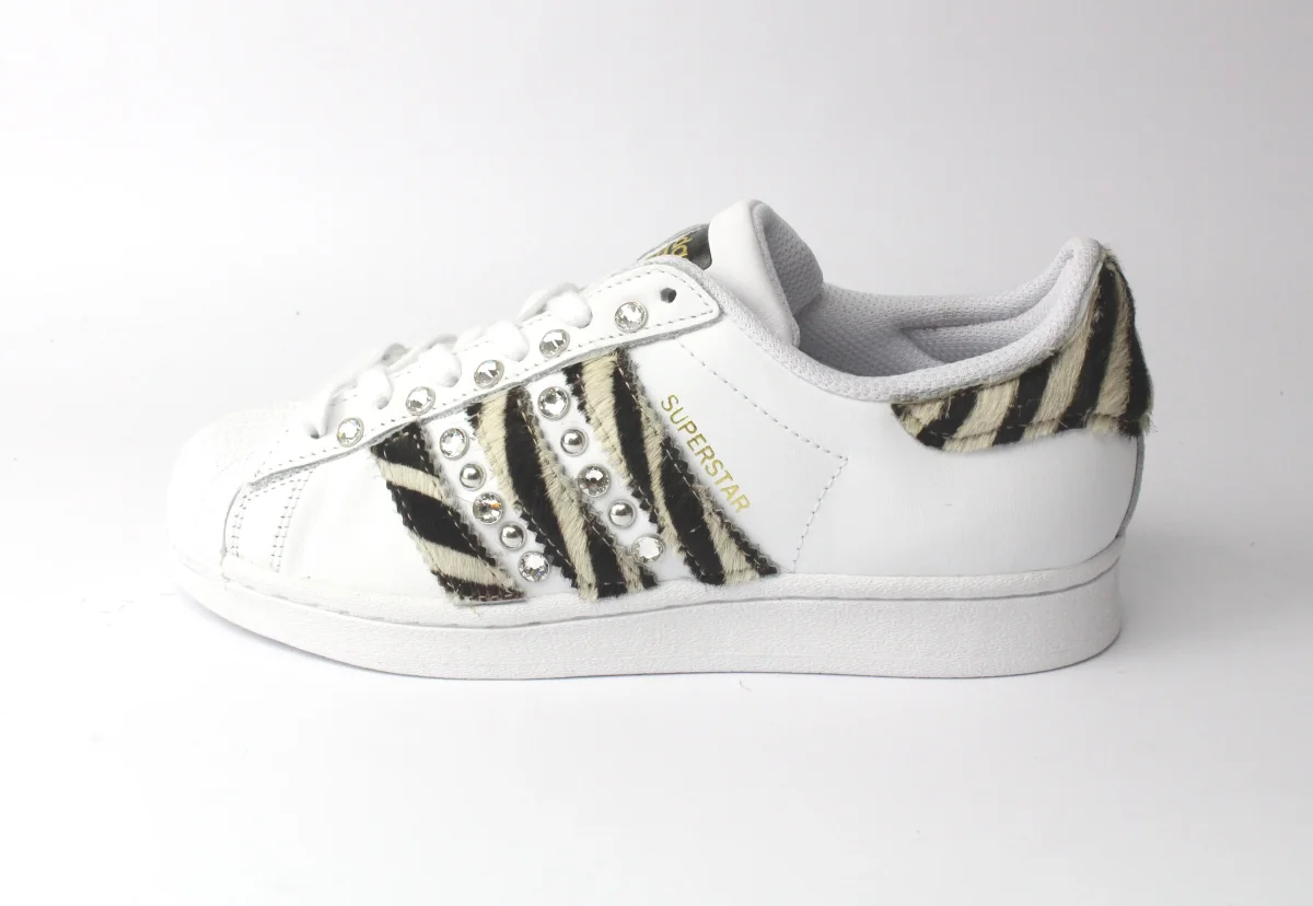 Adidas Superstar Zebrate Borchie & Strass - immagine 3