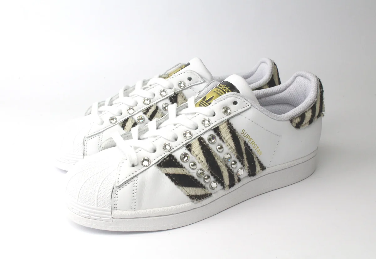 Adidas Superstar Zebrate Borchie & Strass - immagine 4