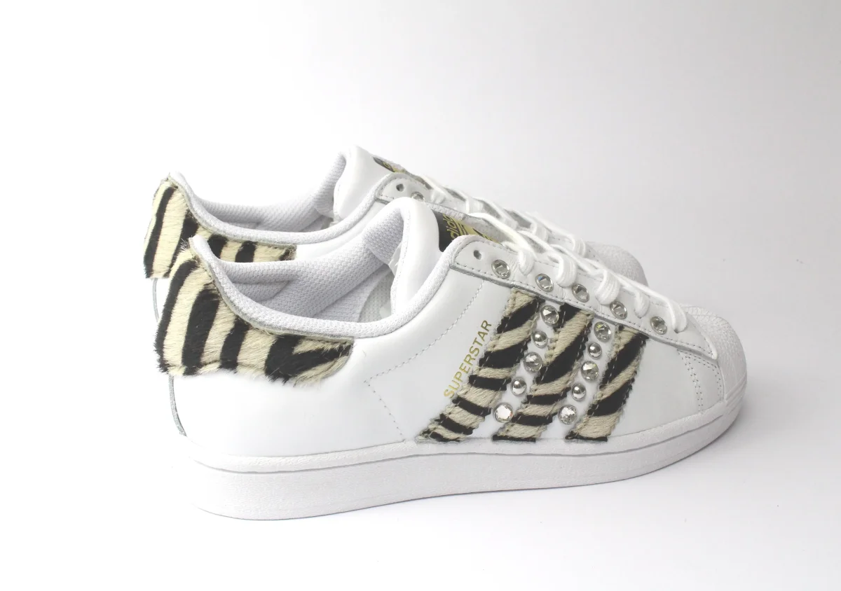 Adidas Superstar Zebrate Borchie & Strass - immagine 5