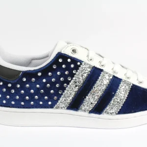 Adidas Superstar Blu Velluto & Strass Termo