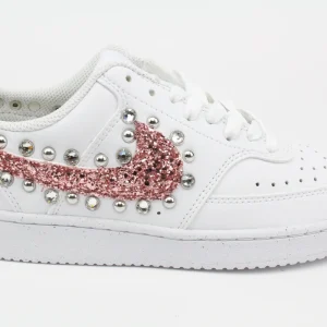 Nike Court Vision Low Pink Glitter Borchie & Strass