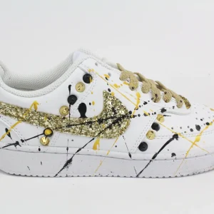 Nike Court Vision Low Colours Borchie & Glitter Oro
