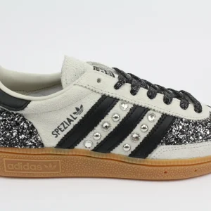Adidas Original SPEZIAL ALUMIN/CBLACK Glitter BkSilver Borchie e Strass