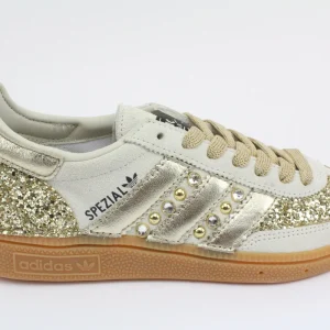 Adidas Original SPEZIAL ALUMIN/CBLACK Glitter Oro Borchie e Strass