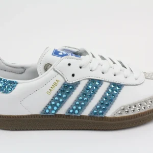 Adidas Original SAMBA Glitter & Strass Termo Azzurro