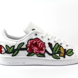 Adidas Stan Smith Total White & Ricamo Rosa
