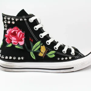Converse All Star Black Ricami & Borchie