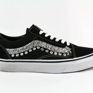 Vans Old Skool Silver Glitter & Borchie