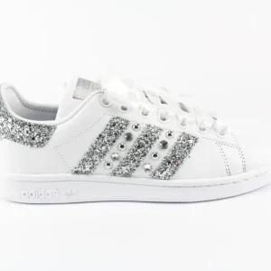 Adidas Stan Smith Strass Glitter & Lacci Raso