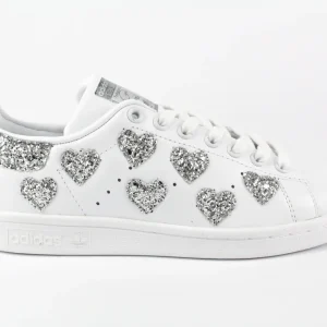 Adidas Stan Smith Cuoricini Silver Glitter