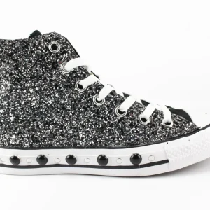 Converse All Star Black Silver Glitter & Perle