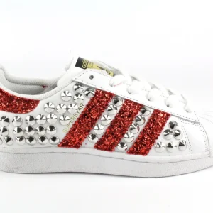 Adidas Superstar Total Borchie & Red Glitter