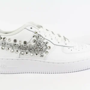 Nike Air Force 1 '07 Silver Glitter Borchie & Strass