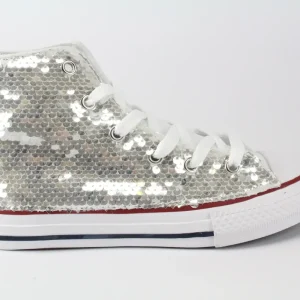 Converse All Star White & Silver Paillettes