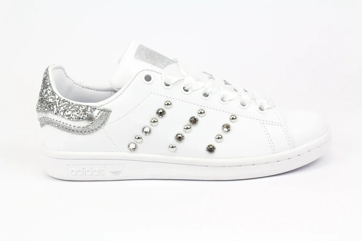 Adidas Stan Smith Silver Glitter Borchie Strass & Lamina E Raso - immagine 3