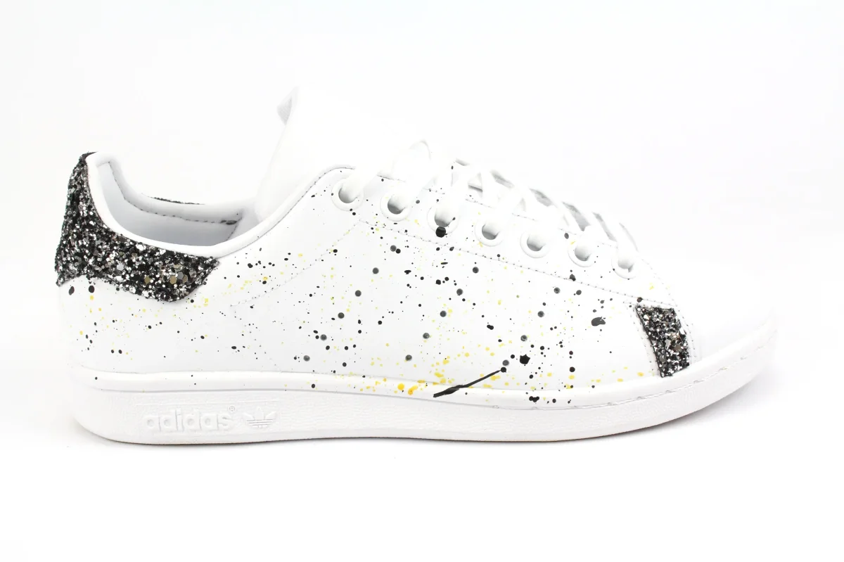 Adidas Stan Smith Black Silver Glitter & Vernice - immagine 2