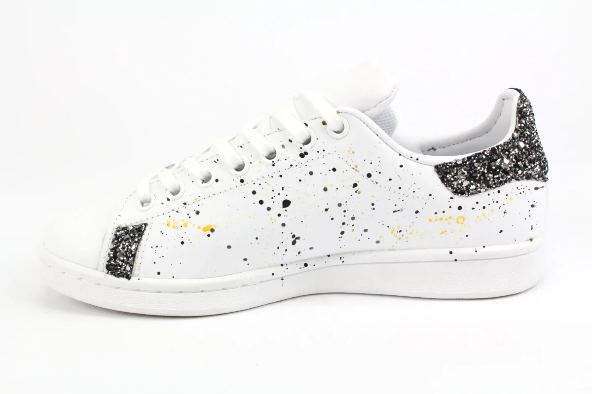 Adidas Stan Smith Black Silver Glitter & Vernice - immagine 3