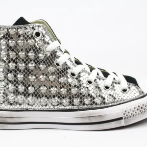 Converse All Star Black Total Pitone Laminato & Borchie