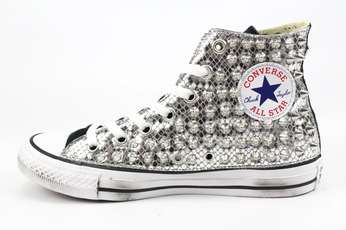 Converse All Star Black Total Pitone Laminato & Borchie - immagine 3