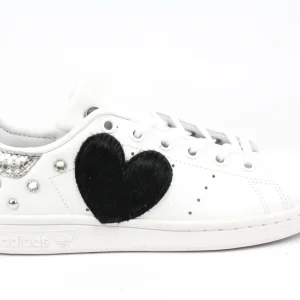 Adidas Stan Smith Cuore Nero & Pitone Silver