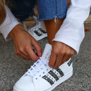 Adidas Stan Smith Strass Black Silver Glitter & Borchie