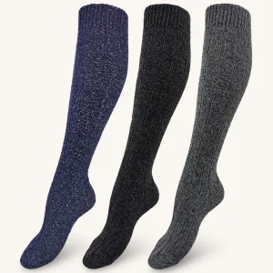 Calza Lunga in misto Cashmere e Lurex per Donna | Tinta Unita | Confezione da 3 Paia | Lolita L LILIBET L