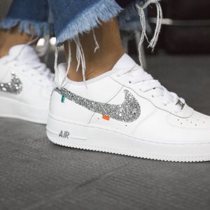 Nike Air Force 1 '07 Silver Glitter & Ricami
