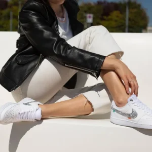 Nike Court Vision Low Silver Glitter & Ricami