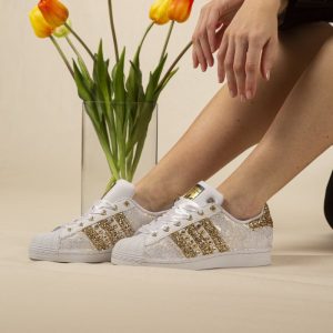 Adidas Superstar Pizzo Gold Glitter & Strass