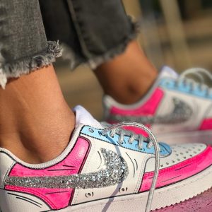 Nike Court Vision Low Cartoons Pink & Glitter