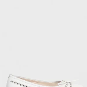 Ballerina pelle bianco e borchie 107